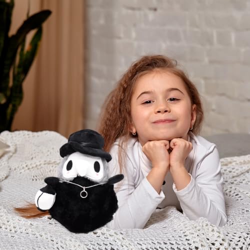 Peluche Cuervo De La Plaga, 20 CM Peluche Doctor Plaga, Suave Cuervo Peluche, Muñeco De Peluche Luminoso Espeluznante para Decoración De Halloween y Pascua Juguete Regalo para Niños y Adultos