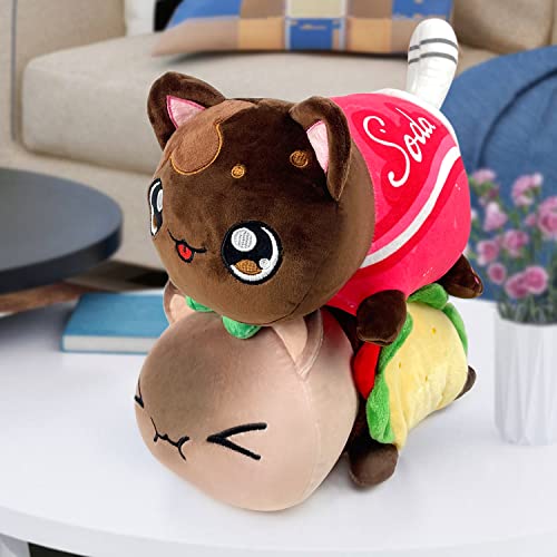 Peluche para niños, Peluche Esponjoso, Lindo Gato de Peluche muñeca, Gato Kawaii de Peluche, Muñeco de Peluche de Gato de Dibujos Animados, Almohada de Felpa muñeca