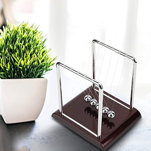 Péndulo de Newton, Newton Cradle Balones de Equilibrio, Juguete Física Péndulo Newton, Decoración de Escritorio de Juguete para Oficina en Casa, Regalo Interesante para Amigos Familiares y Niños