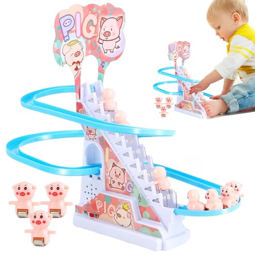 Penguin Climbing Stairs Toys | Roller Coaster Playset,Animal Stair Climbing Toys,Animal Playful Roller Coaster Playset,Slide Rollercoaster Toys for Kids Christmas Birthday Gift