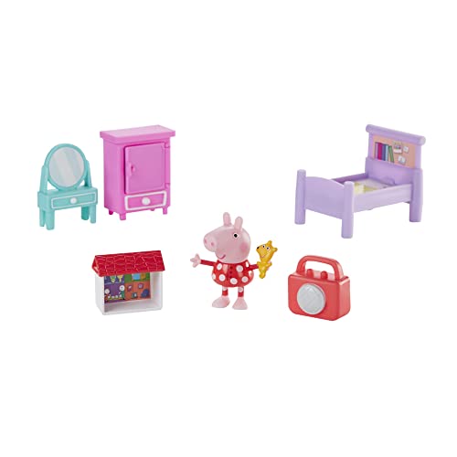 Peppa Pig Hasbro habitación Juego de Accesorios de Juguete para Preescolar, Incluye el Personaje 5 Accesorios, para niños a Partir de 3 años