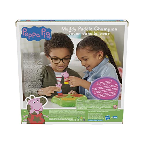 Peppa Pig Muddy Puddle Champion Board Game for Kids Ages 3 and Up, Preschool Game for 1-2 Players, Multicolor