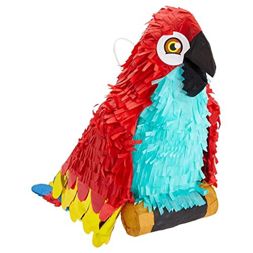 Pequeña Piñata de Loro para fiestas de Piratas en cumpleaños, 37 cm x 35 cm x 15,2 cm