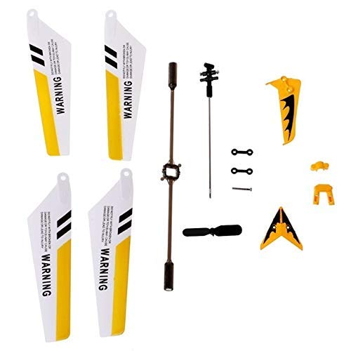 Piezas de Drones para SYMA, S107G Control Remoto Aeronave Cuchillas Principales Rotor Blade Hélices Engranajes para Flybars Accesorios para helicópteros RC Repuestos Cuadricópteros (Color : Yellow)