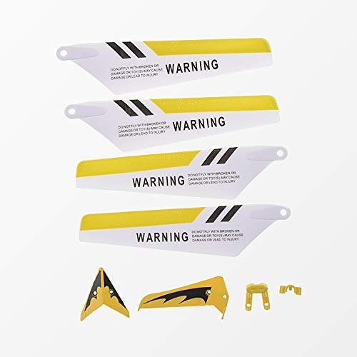 Piezas de Drones para SYMA, S107G Control Remoto Aeronave Cuchillas Principales Rotor Blade Hélices Engranajes para Flybars Accesorios para helicópteros RC Repuestos Cuadricópteros (Color : Yellow)