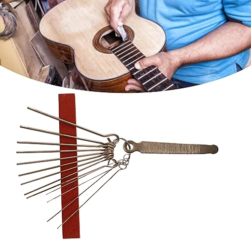 Piezas de Guitarra, Juego de Limas de Guitarra, Aguja de Lima de Guitarra de Piedra Metálica con Sillín de Tuerca para Formar, Copiar, Reparar, Mantenimiento