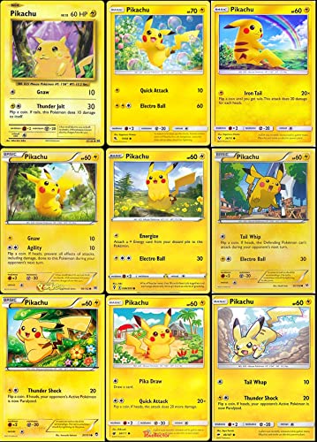 Pikachu - Juego de 9 cartas de Pokémon coleccionista - Puño furioso, leyendas brillantes, evoluciones, cielos rugidos