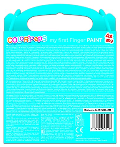 Pintura a dedos maped color peps caja de 4 botes colores surtidos 80 gr