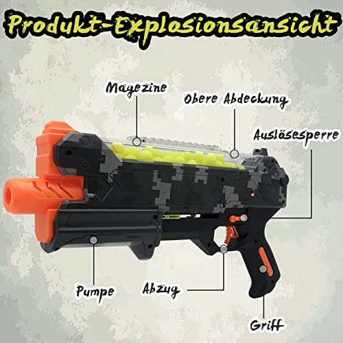 Pistola Blaster de 100 rondas con gafas protectoras para niños y niñas, compatible con dardos Nerf Hyper Rounds, fácil de recargar, soporta hasta 50 rondas