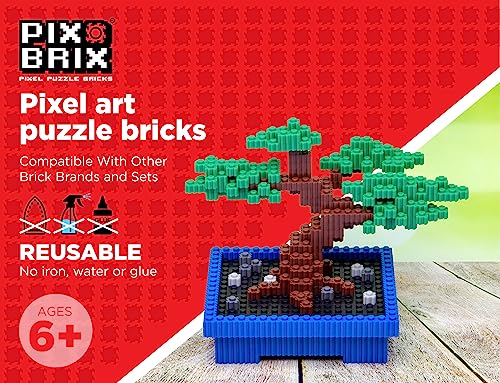 Pix Brix Pixel Art - Ladrillos de Rompecabezas – Contenedor de Arte de píxeles de 3,000 Piezas, Paleta de luz de 12 Colores, CREA construcciones 2D y 3D sin Agua ni Pegamento.