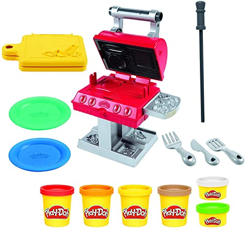 Play-Doh Set Gran Horno de Pasteles Kitchen Creations para niños a Partir de 3 años y con 5 Botes de plastilina no tóxica & Kitchen Creations Grill 'n Stamp Juego para niños de 3 años en adelante