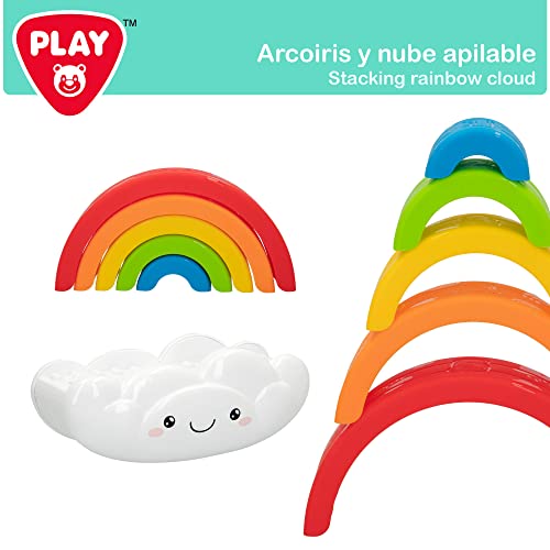 PlayGo Juguete arcoíris, Juguete construcción, Arcoíris apilamiento, Arcoíris y nubes, estimula la imaginación, juguetes educativos, para niños 6 meses