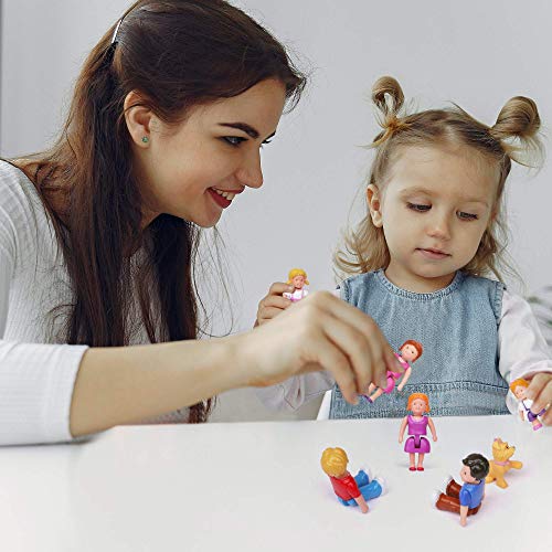 Playkidz Figuras Familiares–7 Personajes Pequeños Para Jugar En Casa De Muñecas, Incluyendo Padres, Hermanos Y Mascotas – Accesorios De Casa De Muñeca Para Niños