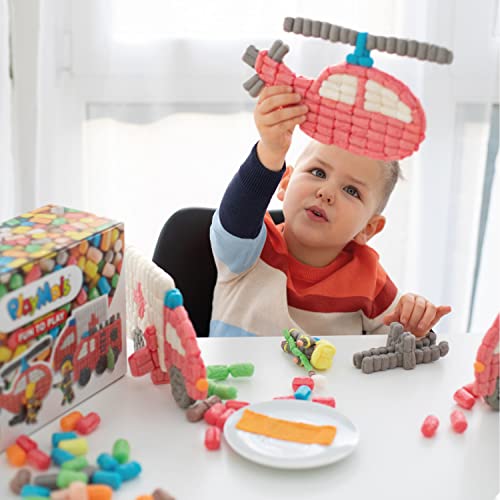 PlayMais Fun TO Play Camión de Bomberos para niños y niñas a Partir de 3 años I Juguete Educativo con 500+ Piezas, 4 Plantillas e Instrucciones I Fomenta la Creatividad y la motricidad Fina