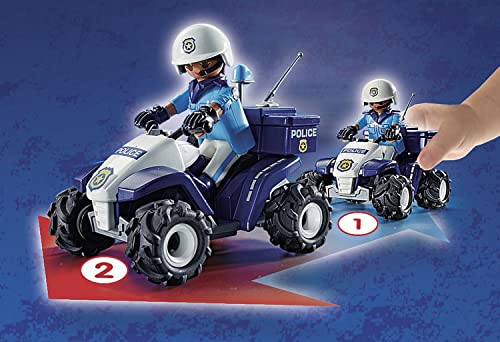 PLAYMOBIL City Action 71092 Policía - Speed Quad, con Motor de Arrastre, Juguete para niños a Partir de 4 años