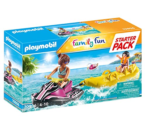 PLAYMOBIL Family Fun 70906 Starter Pack Moto de Agua con Bote Banana, Flotante, Juguete para niños a Partir de 4 años