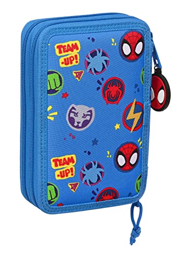 PLUMIER DOBLE PQÑO 28 pcs SPIDEY "TEAM UP"