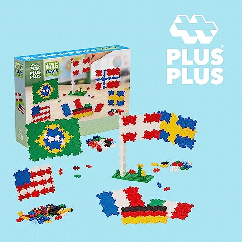 Plus Plus Puzzle - Puzzle 5 años Banderas del Mundo | Puzzle 3D Niños | Construcciones para Niños | Juegos Educativos Niños 5 Años | Puzles Niños 5 Años