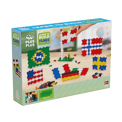 Plus Plus Puzzle - Puzzle 5 años Banderas del Mundo | Puzzle 3D Niños | Construcciones para Niños | Juegos Educativos Niños 5 Años | Puzles Niños 5 Años