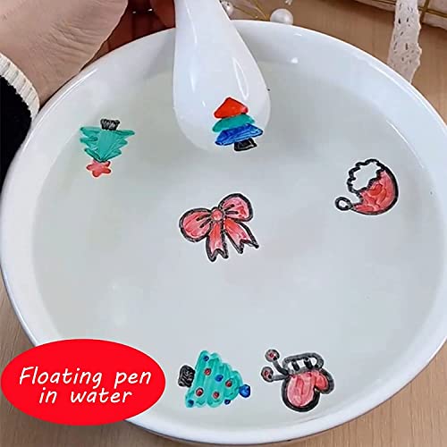 pohdhk Magical Water Painting Pen, Pintar Rotuladores Flotantes, Bolígrafo Mágico de tinta flotante con cuchara, bolígrafos mágicos de pintura al agua para niños (8 colores)