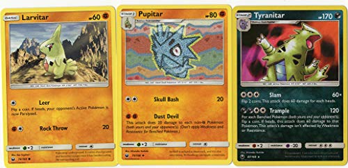 Pokemon Evolution Set - Tyranitar 87/168 - Sun Moon Celestial Storm - Lote de 3 cartas