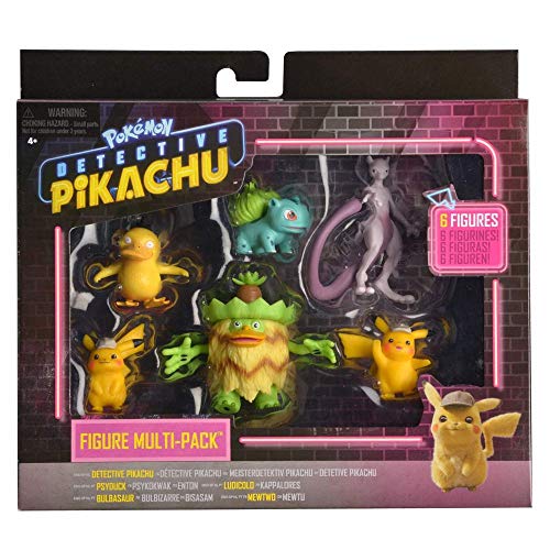 Pokemon Multi Pack | 6 Acción Figuras del Juego en Set Detective Pikachu