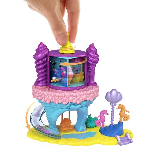 Polly Pocket Paseo de la Princesa Sirena Set de juego con muñeca, mascota y accesorios, juguete +4 años (Mattel GYK42)