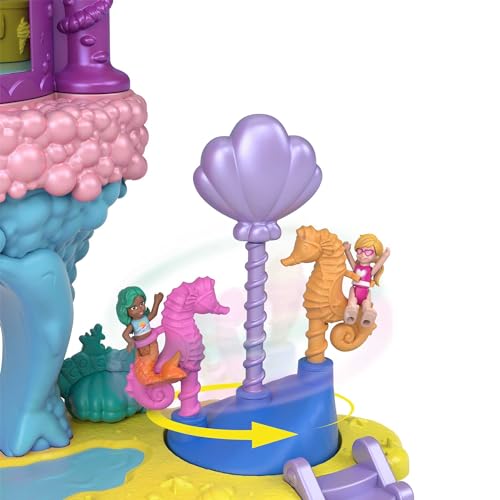 Polly Pocket Paseo de la Princesa Sirena Set de juego con muñeca, mascota y accesorios, juguete +4 años (Mattel GYK42)