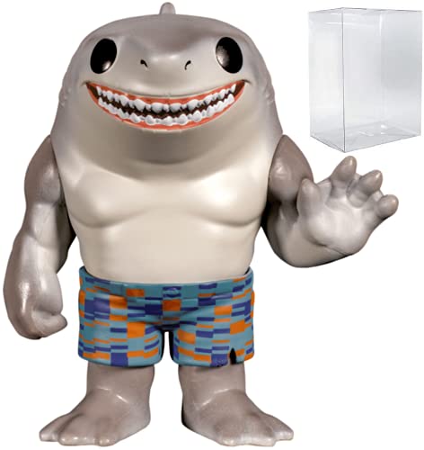 POP DC Comics: The Suicide Squad - King Shark [Nanaue] Figura de vinilo Funko Pop! (relleno con funda protectora compatible con caja de pop)