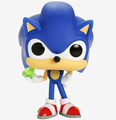 POP Sonic The Hedgehog - Sonic with Emerald Funko Figura de vinilo (incluye funda protectora de caja compatible)