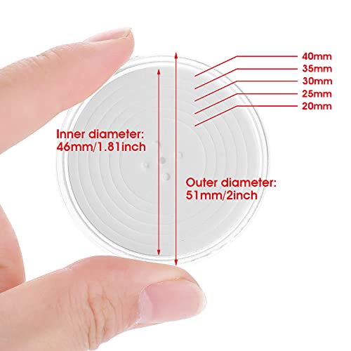 Prasacco 12 cápsulas de monedas de 46 mm, 6 tamaños (20/25/30/35/40/46 mm), soportes de monedas de plástico transparente con junta ajustable para suministros de colección de monedas