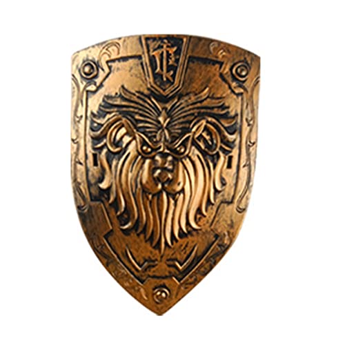 Proumhang Escudo Romano de Juguete para Niños Escudo Príncipe Escudo de Gladiador de Oro y Plata Juego de Armas para Disfraces Parte de la Línea de Disfraces Infantiles Estilo 2