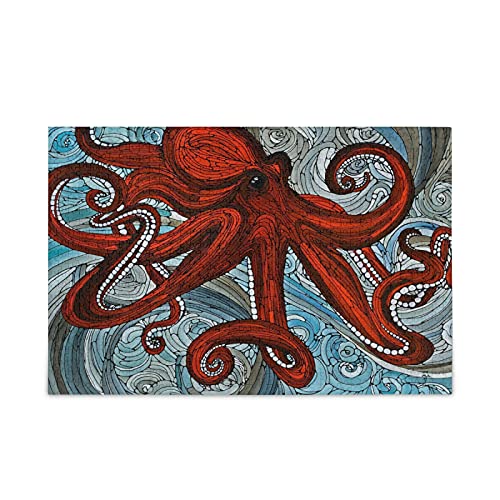 Pulpo Rojo Abstracto Puzzle 500 1000 Piezas Rompecabezas Adultos Juguetes Juego de Rompecabezas Ilustraciones para Adolescentes Niñas