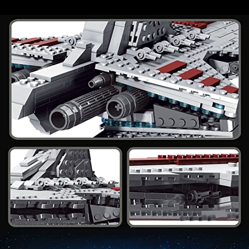 Purfresh Tecnología bloques de construcción destructor de estrellas, modelo Space Wars Crucero espacial, Mini Venator Class Crucero 6685 bloques de sujeción compatible con Lego 30053