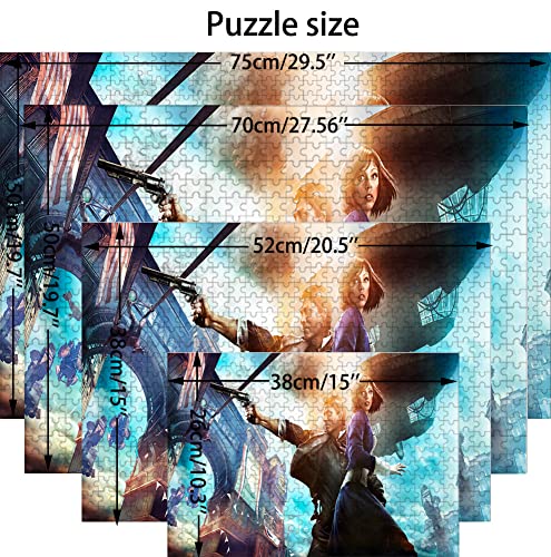 Puzzle 1000 Piezas para Adultos, Puzzle Bioshock Infinite, Pequeña Mini Rompecabezas Resistente, Grueso Y Difícil para Juegos de Fiesta, Niños, Amigos de La Familia. 38X26cm