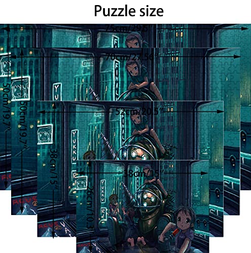 Puzzle 1000 Piezas para Adultos, Puzzle Bioshock, Pequeña Mini Rompecabezas Juego Educativo para Adolescentes Rompecabezas de Desafío de Vacaciones 38X26cm