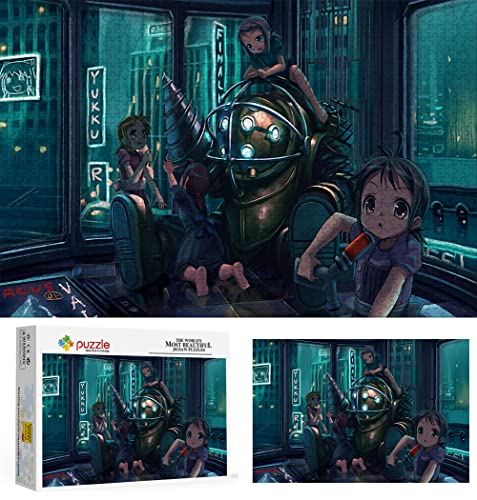 Puzzle 1000 Piezas para Adultos, Puzzle Bioshock, Pequeña Mini Rompecabezas Juego Educativo para Adolescentes Rompecabezas de Desafío de Vacaciones 38X26cm