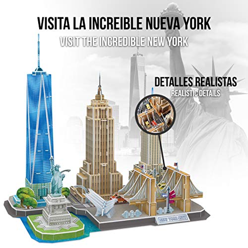 Puzzle 3D - Puzzles 3D De New York, Puzzles para Adultos Y Niños, Puzzle 3D Adultos, Maquetas para Montar Adultos, Juegos De Montar, Rompecabezas Adultos