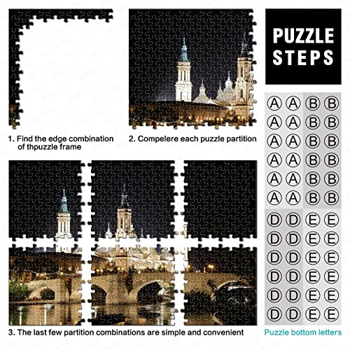 Puzzle De 1000 Piezas para Adultos- Basílica del Pilar Zaragoza -Puzzle De Desafío Cerebral para Niños,Regalos De Cumpleaños/Navidad/Halloween para Niños Y Adultos。1000pcs (75x50cm)