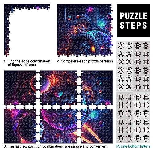 Puzzle de 1000 piezas para adultos y niños, rompecabezas de madera de cosmos abstracto para decoración del hogar 19,7 x 29,5 pulgadas