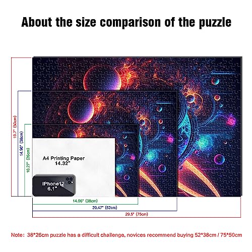 Puzzle de 1000 piezas para adultos y niños, rompecabezas de madera de cosmos abstracto para decoración del hogar 19,7 x 29,5 pulgadas