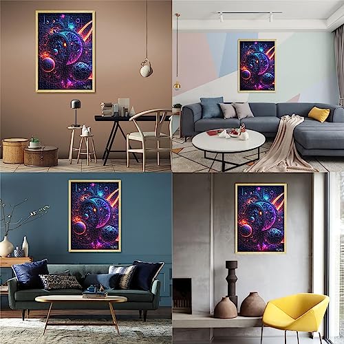 Puzzle de 1000 piezas para adultos y niños, rompecabezas de madera de cosmos abstracto para decoración del hogar 19,7 x 29,5 pulgadas