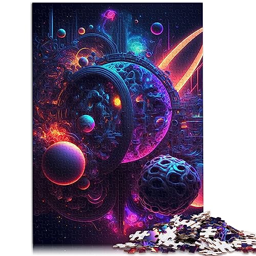 Puzzle de 1000 piezas para adultos y niños, rompecabezas de madera de cosmos abstracto para decoración del hogar 19,7 x 29,5 pulgadas