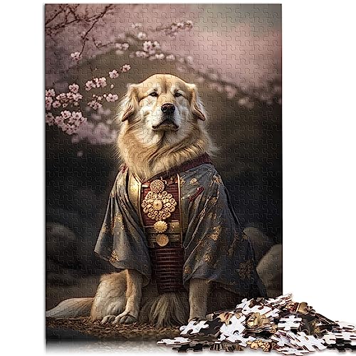 Puzzle de 1000 piezas Samurai Golden Retriever para adultos, rompecabezas de cartón, juego educativo, juguete desafiante, 10,27 x 20,47 pulgadas / 26 x 38 cm.