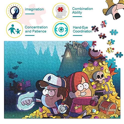 Puzzle De 300 Piezas, Puzle para Adultos, Imposible Rompecabezas, Juego De Habilidad para Toda La Familia, Animación Gravity Falls Puzle De Juego. Puzle para Decoración del Hogar