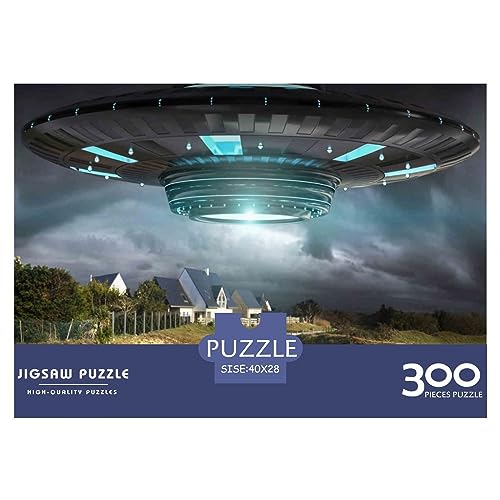 Puzzle De Alien Spacecraft,Cartón Más Grueso, UFO Interstellar Travel Entretenimiento para Adultos Y Mayores De 12 Años Juego Familiar Puzzle 300pcs (40x28cm)