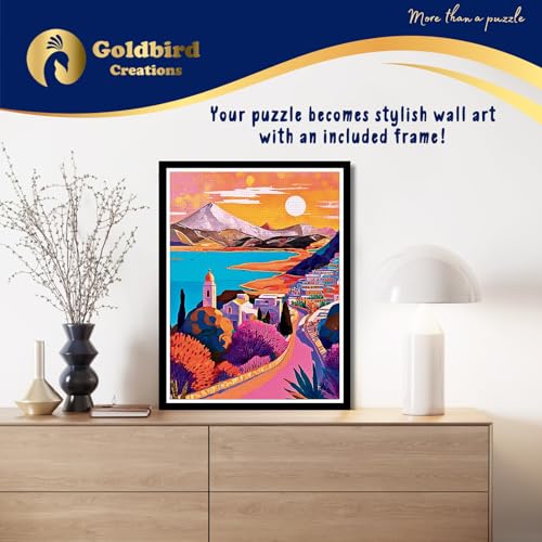 Puzzle De Madera Con Marco - Puzzles De Arte Para Adultos - Rompecabezas Magnetico Difficil - Cuadro Decoración Paisaje - Regalos Originales de Navidad Y Cumpleaños (Mountain Vista)