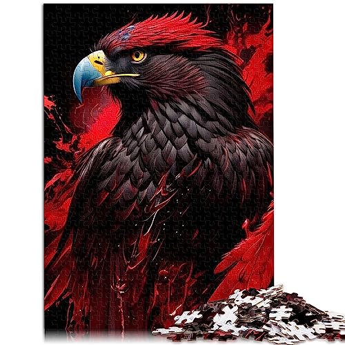 Puzzle de madera para adultos, 1000 piezas, águila roja, decoración artística para el hogar, 14,96 x 20,47 pulgadas, rompecabezas para niños