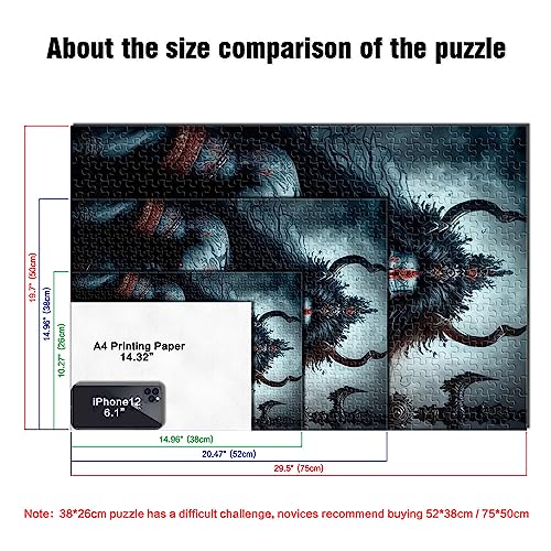 Puzzles para adultos 1000 juguetes rompecabezas de madera del Señor Oscuro Puzzle interesante para reducir el estrés 14.96 x 20.47 pulgadas