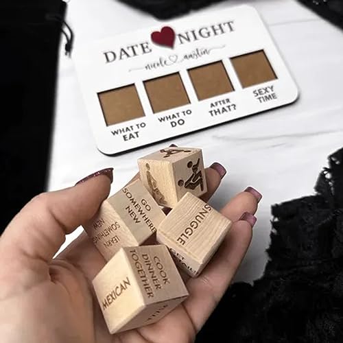 Qiebenav Juego de Dados de Pareja romántica Juego de Dados de Fecha y Noche Divertido Qué Hacer Juego de Dados de Pareja de Varios Estilos para el día de San Valentín Aniversarios Cumpleaños Reg